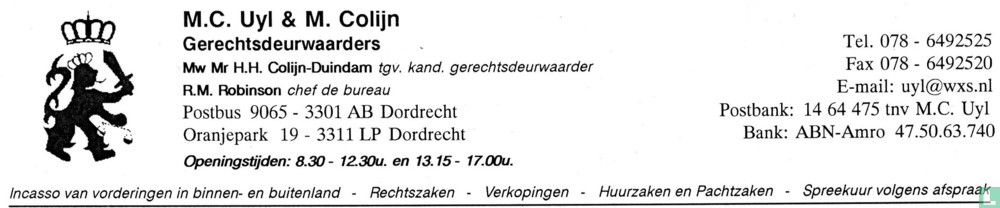 Letterhead with stamp