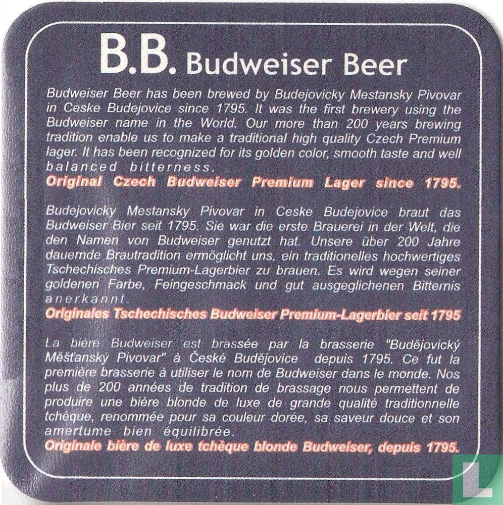 B.B. Budweiser Beer