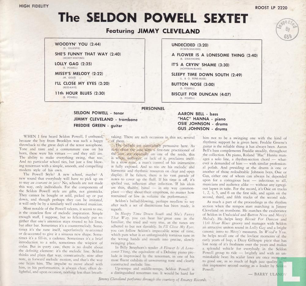 The Seldon Powell Sextet Featuring Jimmy Cleveland