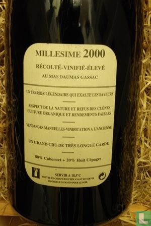 Guilbert Mas de Daumas Gassac Rouge 2000