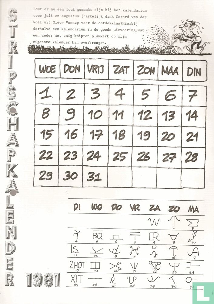 Errata Stripschapkalender 1981
