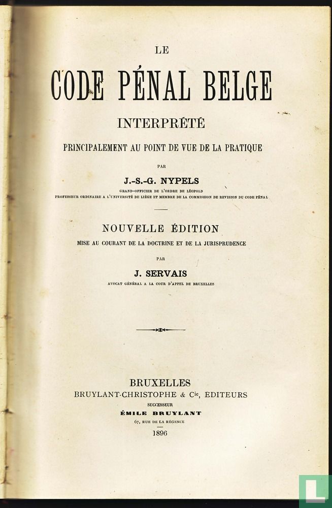 Code Pénal Belge