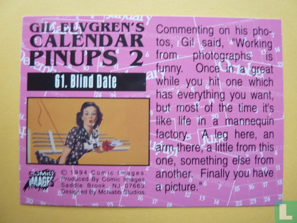Blind Date 61 (1994) Gil Elvgren #39 s Calender Pin Ups 2 LastDodo
