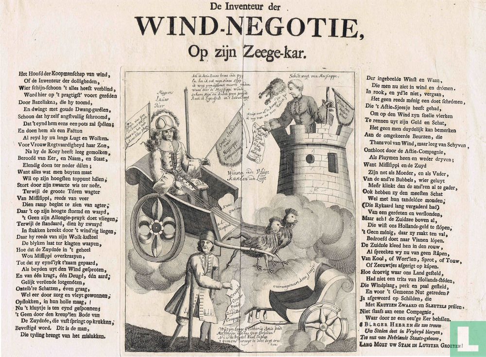 De Inventeur der Wind-negotie Op zijn Zeege-kar