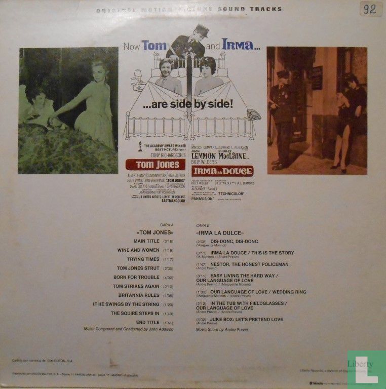 Tom Jones / Irma la Douce