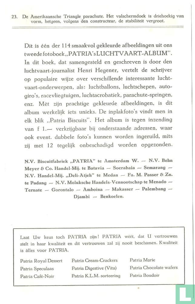 De Amerikaansche Triangle parachute.