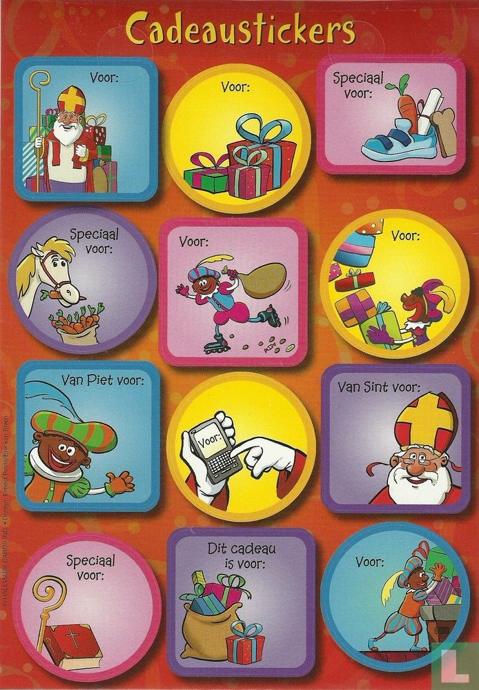 Cadeaustickers Sinterklaas