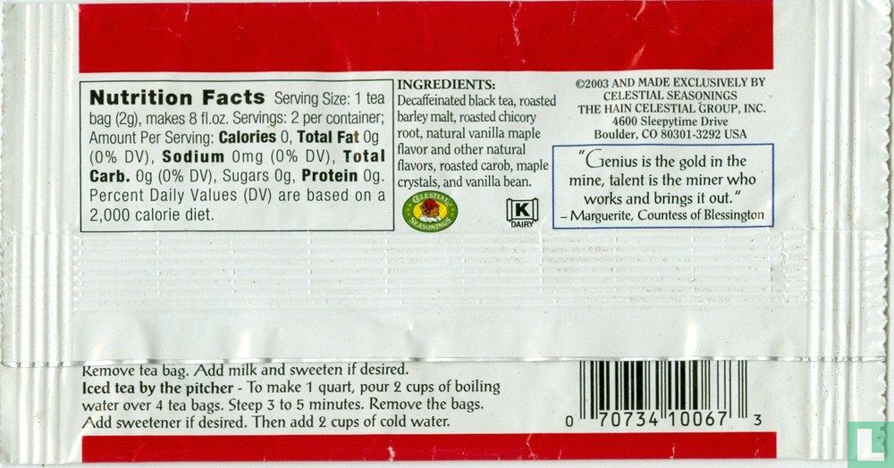 Canadian Vanilla Maple Decaf