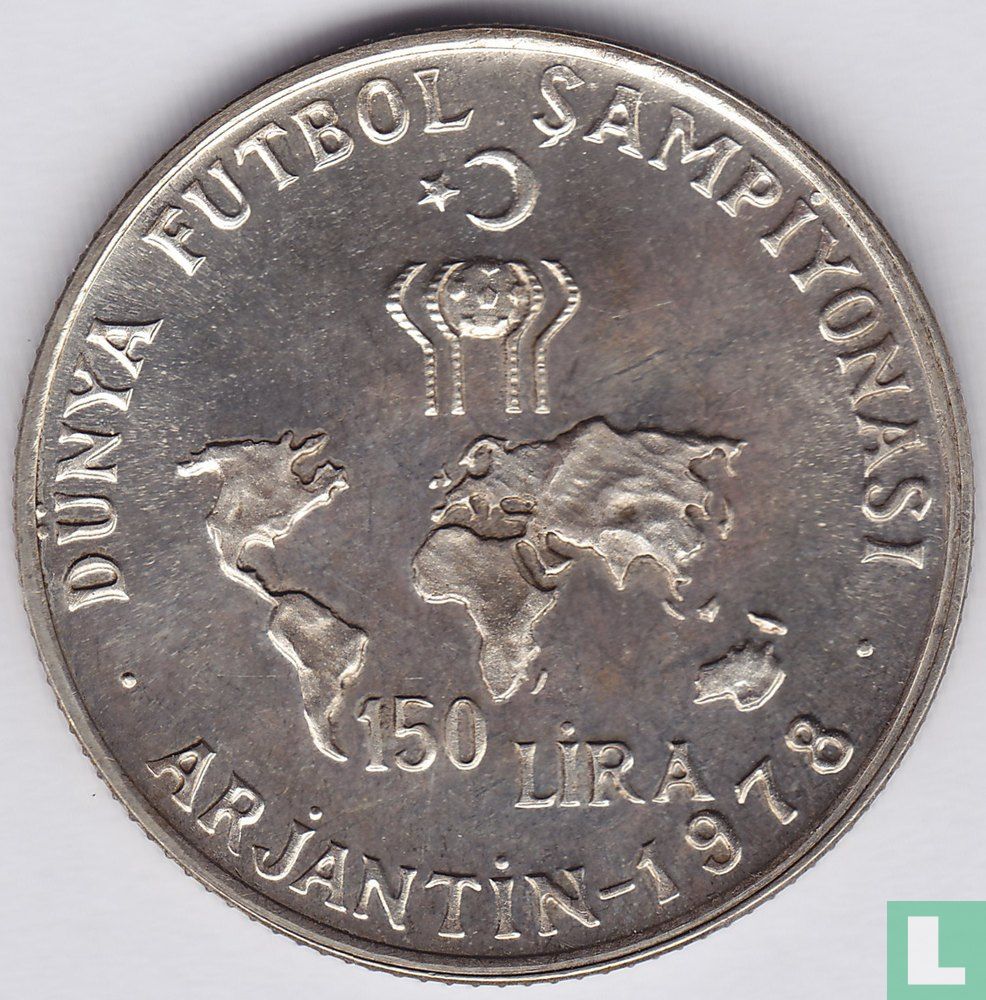 Turkey 150 lira 1978 (PROOF) "Football World Cup in Argentina"