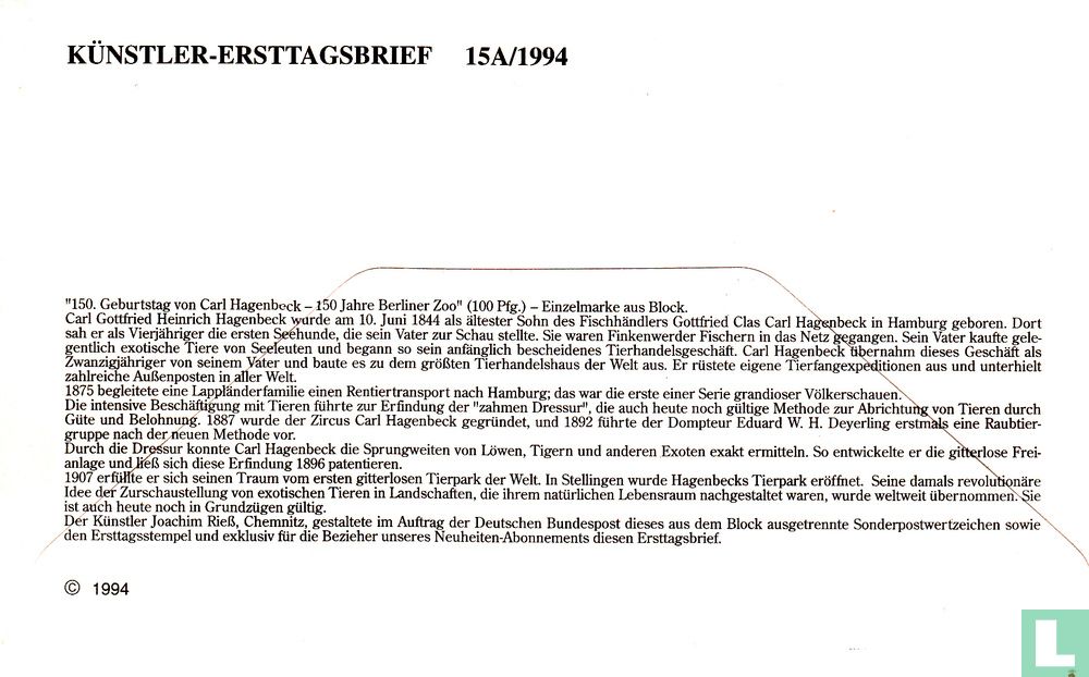 Hagenbeck, Carl 150 années 