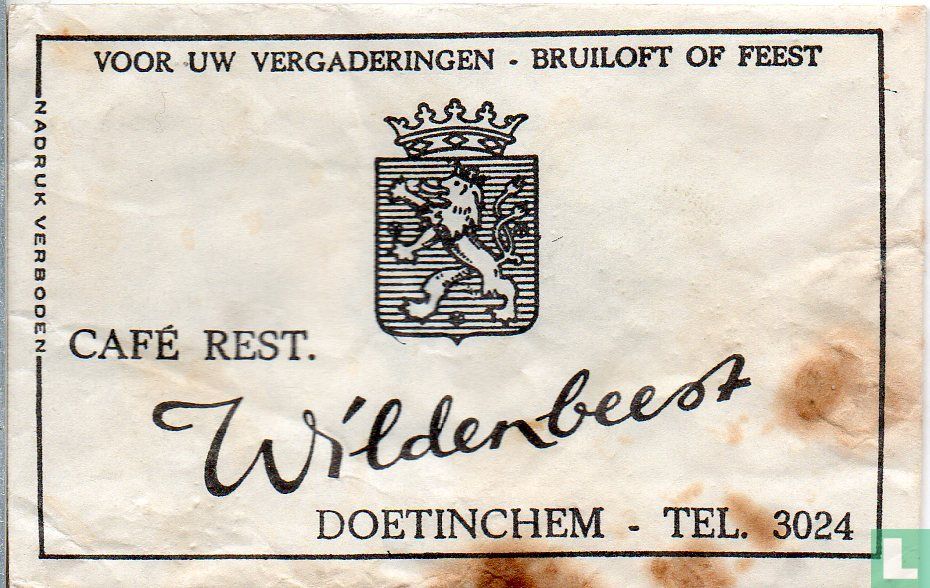 Café Rest. Wildenbeest