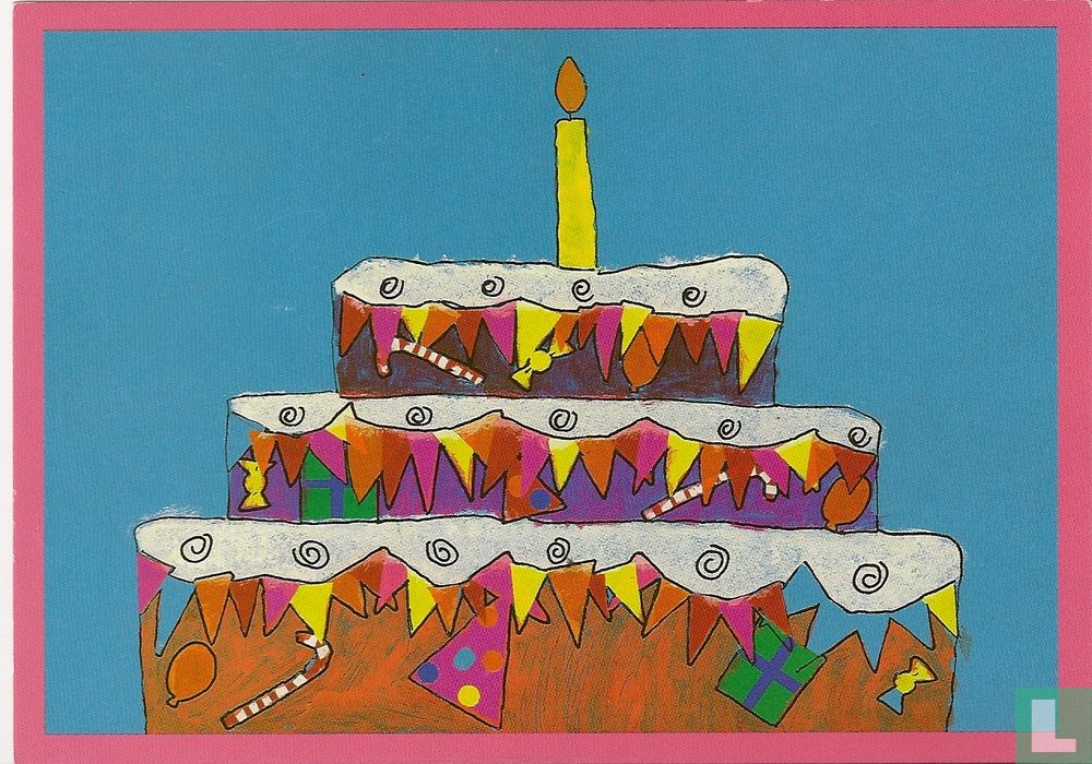 1998-01-4 Feesttaart met kaars