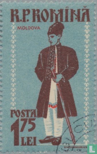 Costume traditionnel masculin de Moldavie (1958) Roumanie