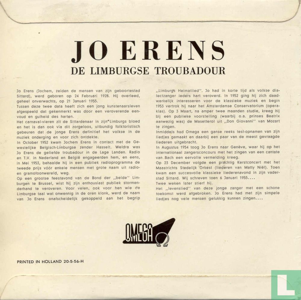 Jo Erens zingt