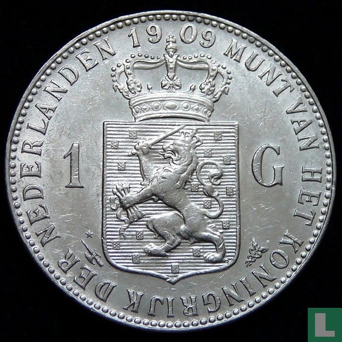 Pays-Bas 1 gulden 1909