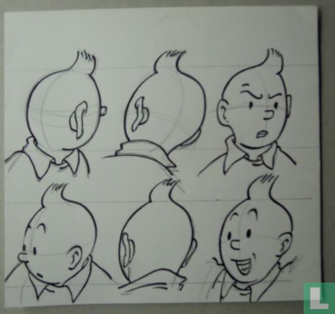 Tintin dessin original, modèles