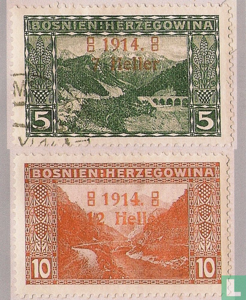 Timbres-poste de 1906, avec surcharge