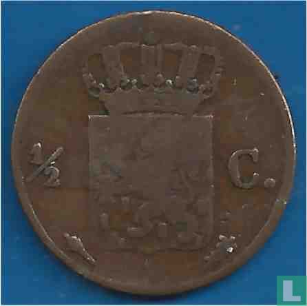Pays-Bas ½ cent 1826 (caducée)