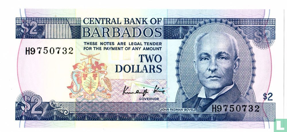 Barbados 2 $ 1986