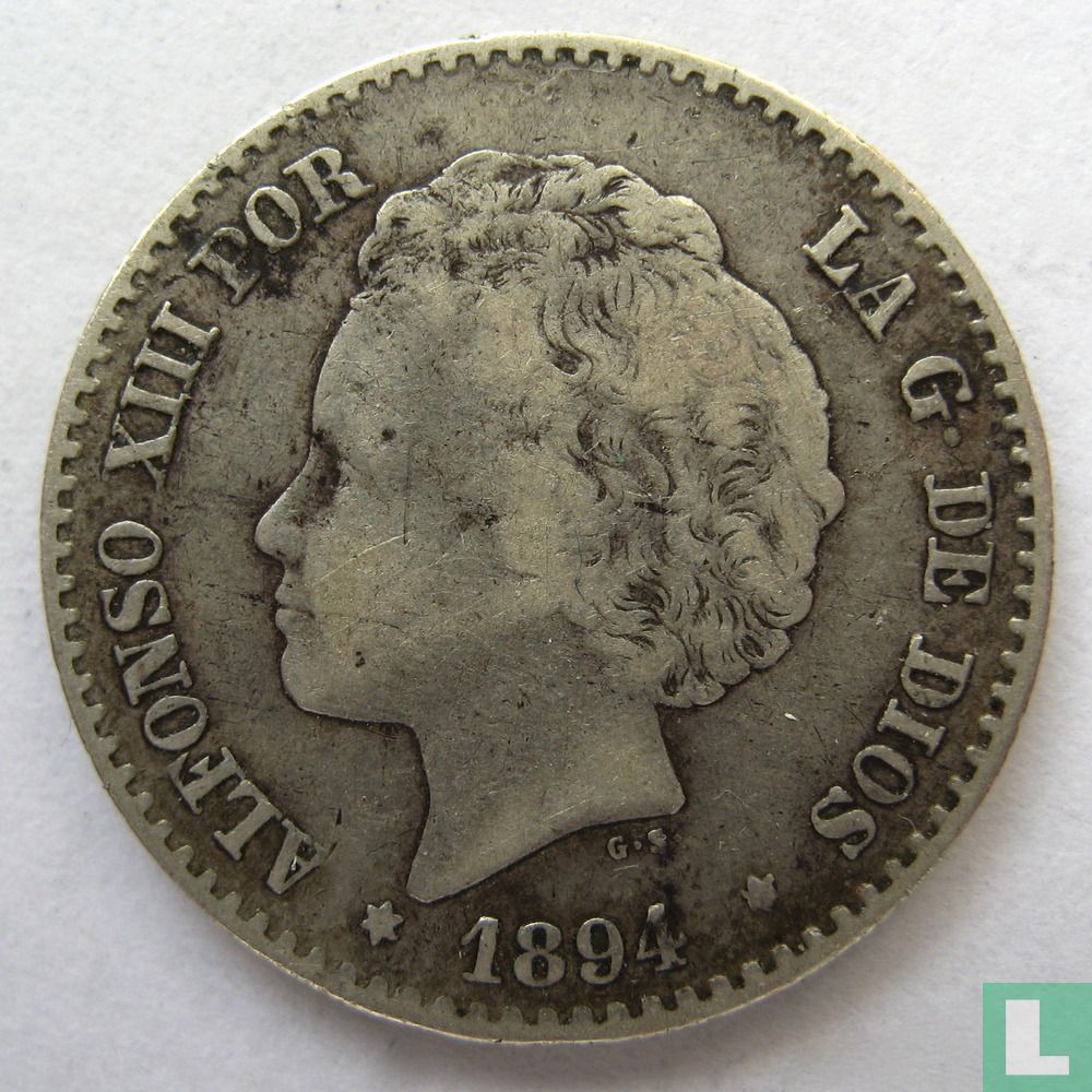 Espagne 50 centimos 1894