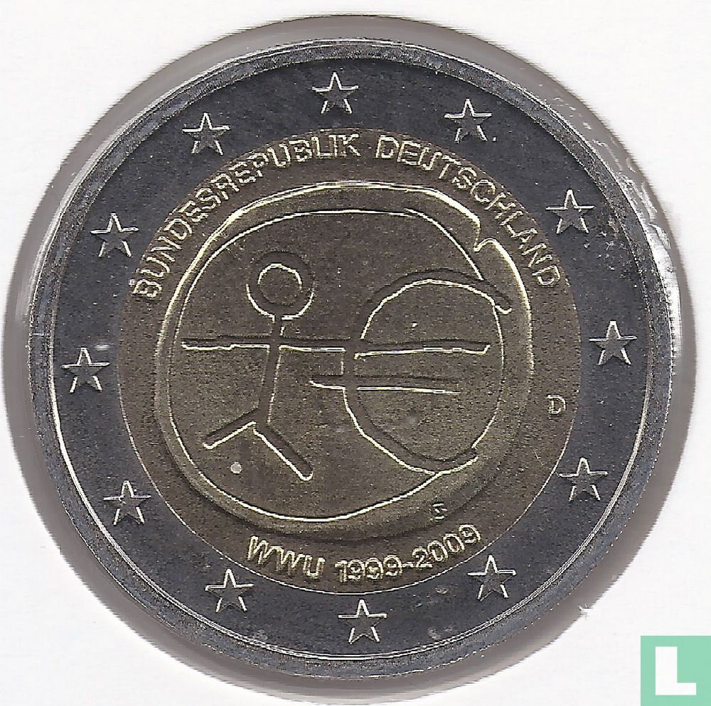 Deutschland 2 Euro 2009 (D) "10 Jahre Wirtschafts- und Währungsunion"