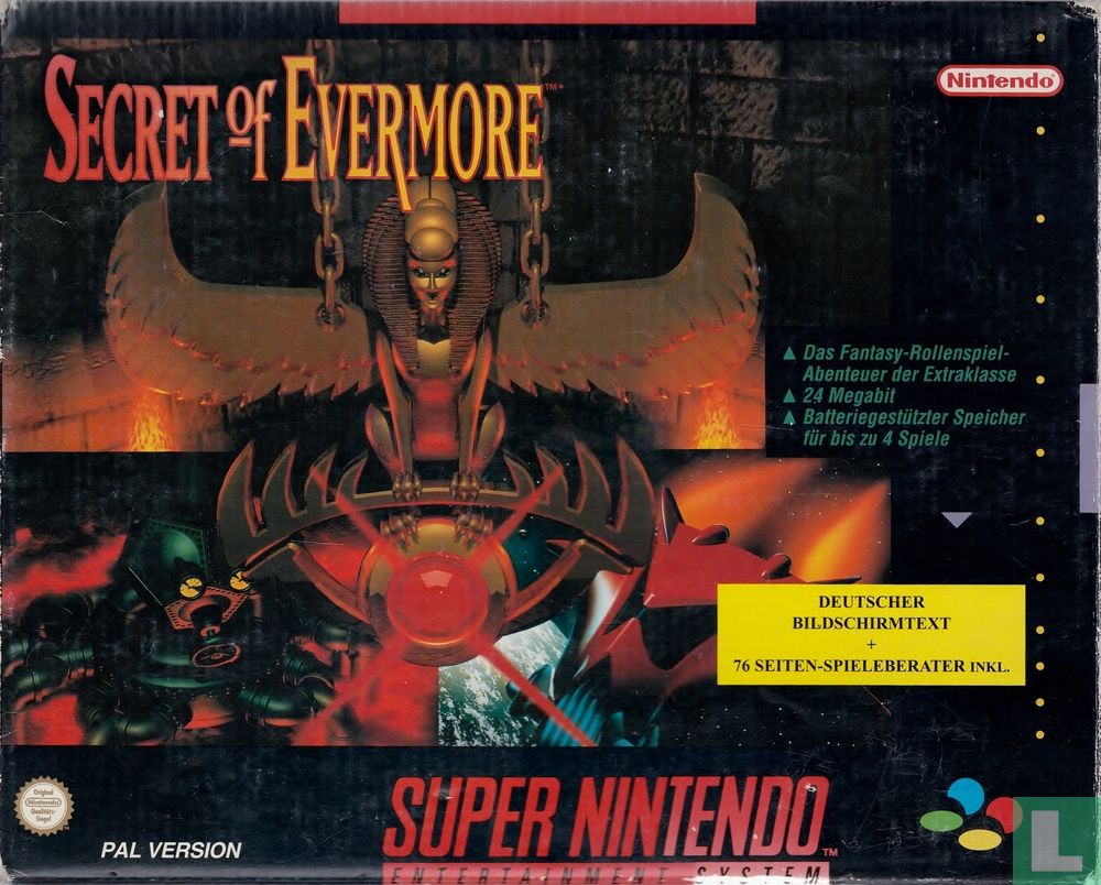 Secret Of Evermore 1995 Nintendo Snes Super Nintendo Entertainment