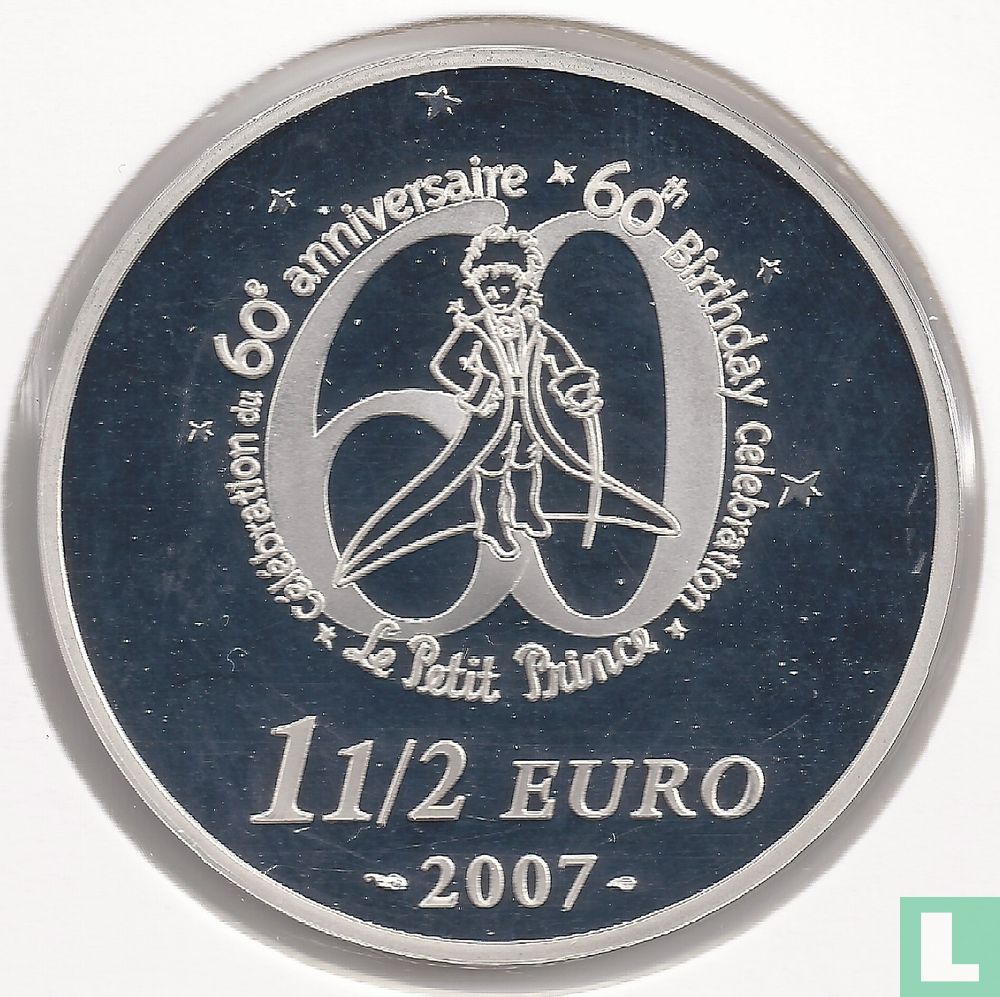 Frankrijk 1½  euro 2007 (PROOF) "60 years of the Little Prince - the Little Prince and the fox"