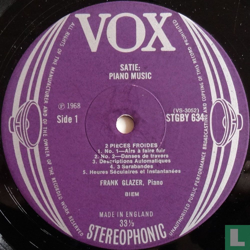 Erik Satie: Piano music volume 2