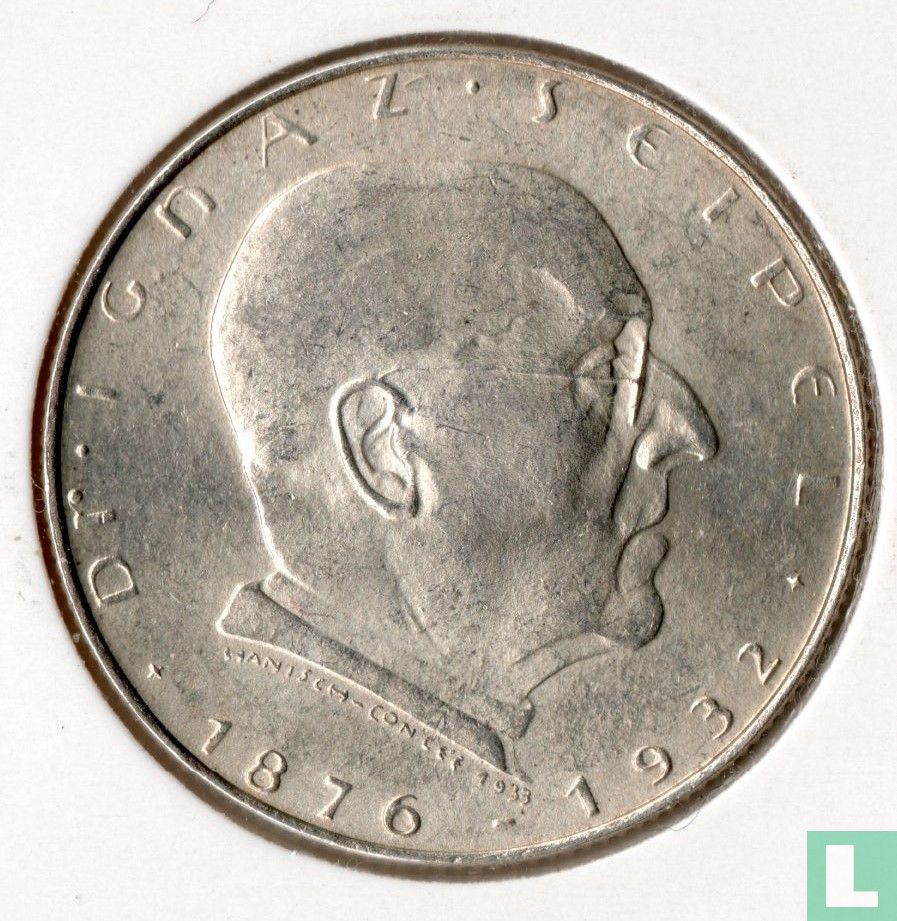 Austria 2 schilling 1933 "Death of Ignaz Seipel"