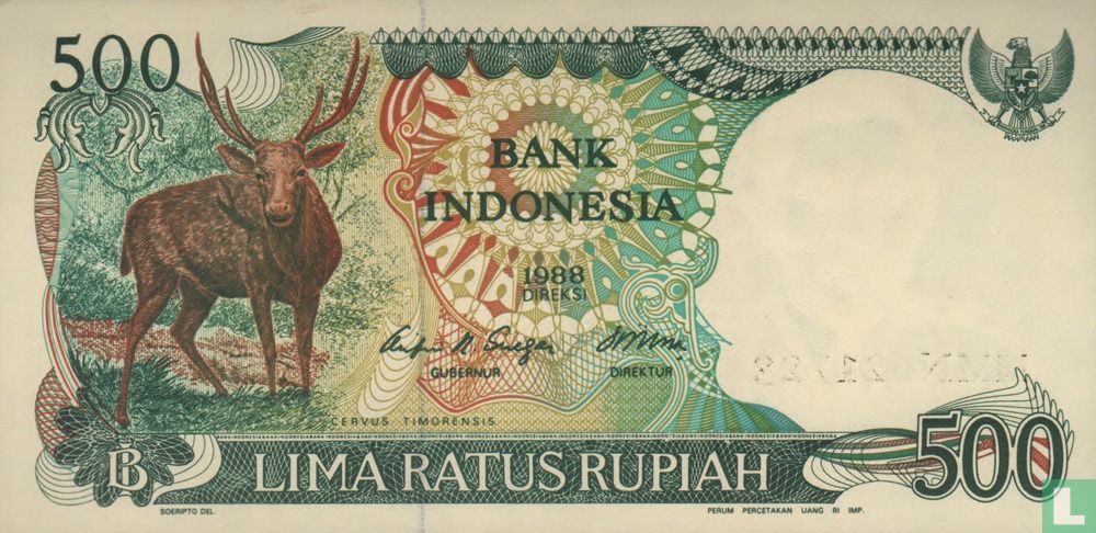 Indonésie 500 Rupiah 1988