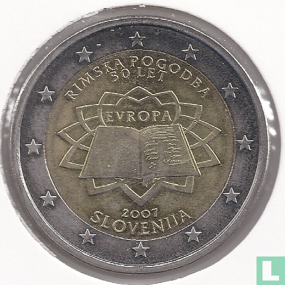 Slovenia 2 Euro 2007 50 Years Treaty Of Rome KM 106 2007 Slovenia 2 Euro 2007 50 Years Treaty Of Rome KM 106 2007