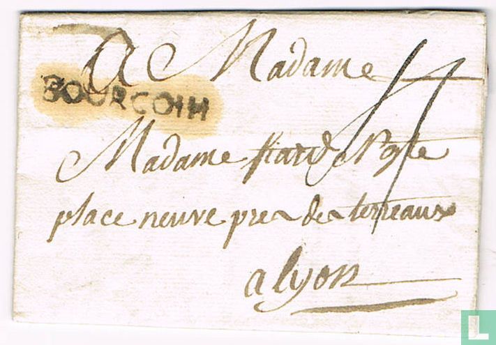 Lettre avec Marque Postale " BOURGOIN "