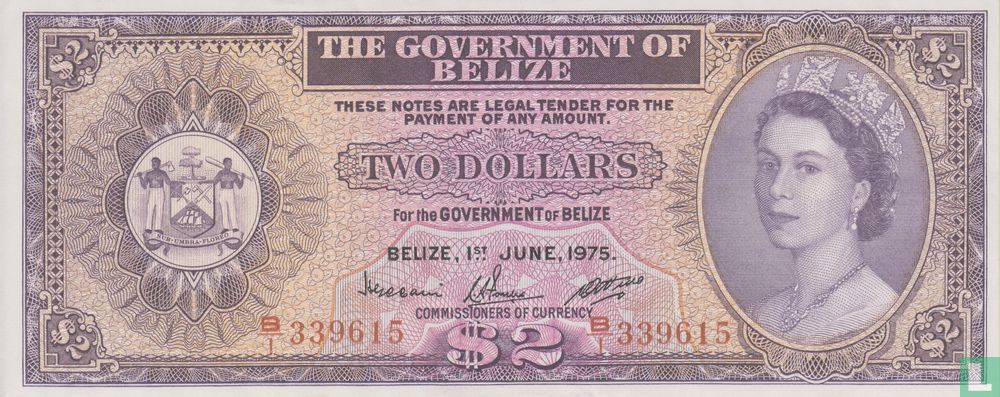 Belize 2 Dollar 1975 