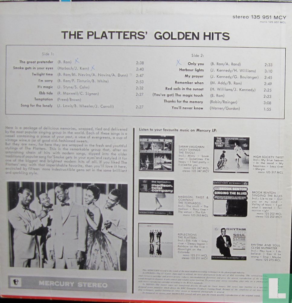 The Platter' Greatest Hits LP 135 951 MCY Platters, The LastDodo