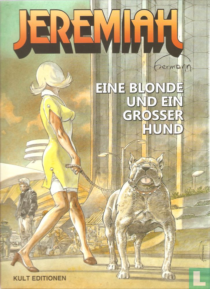 Eine Blonde und ein grosser Hund