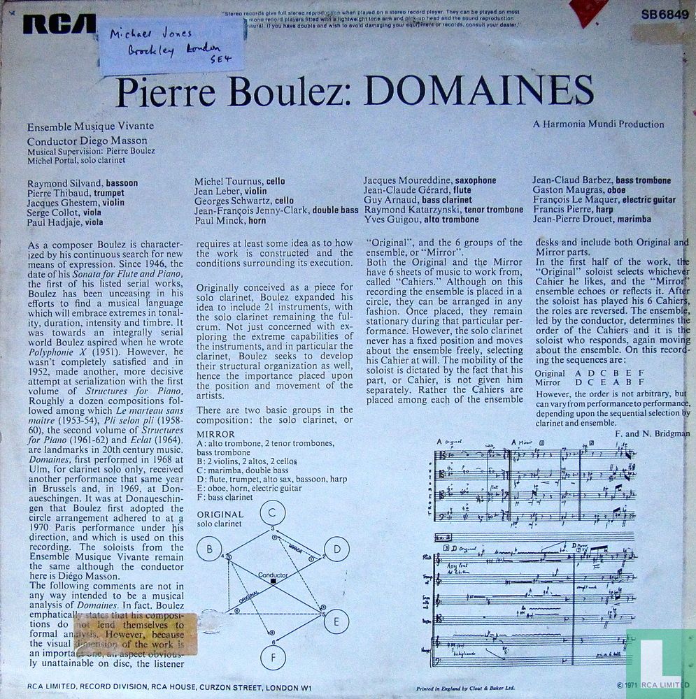 Pierre Boulez: Domaines