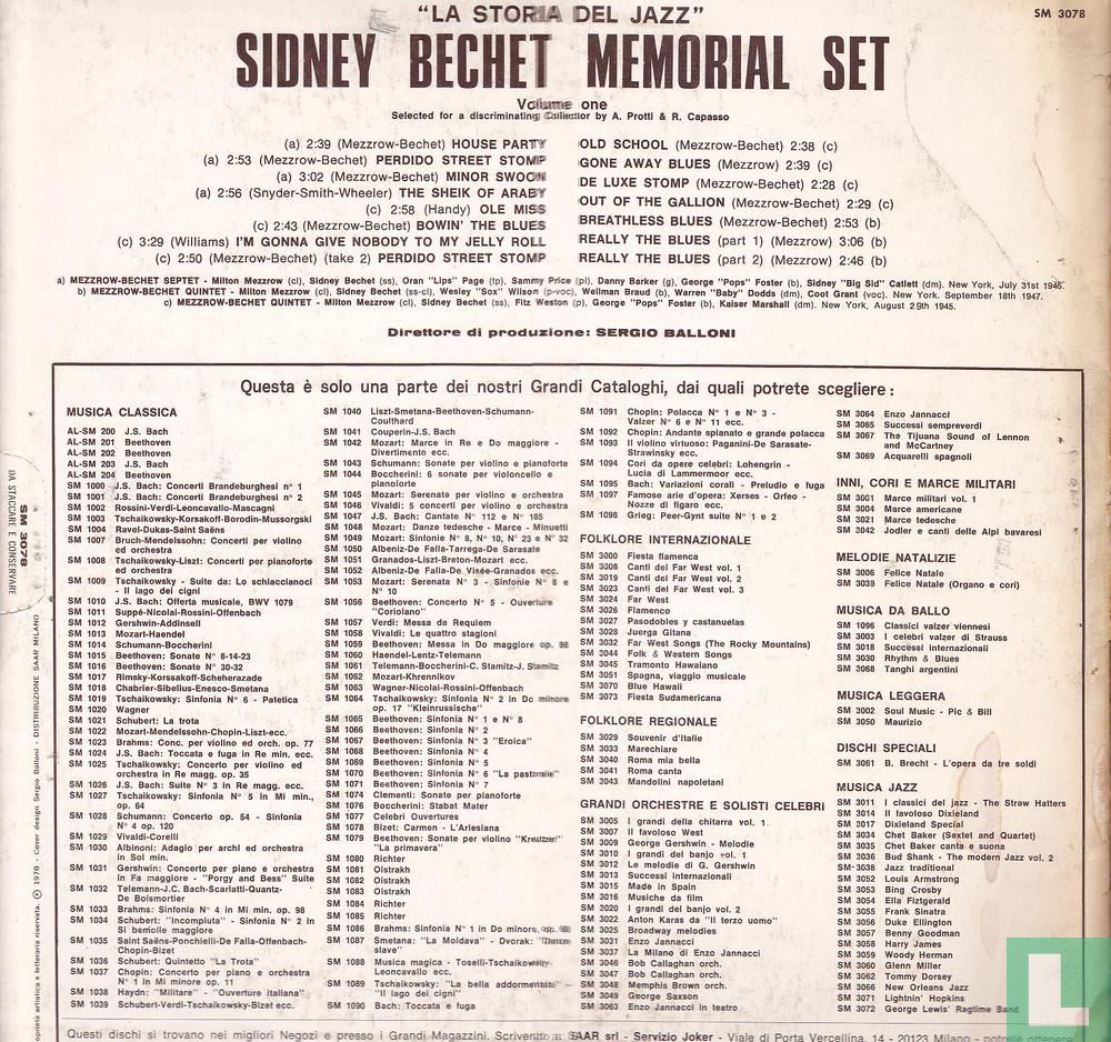 Sydney Bechet Memorial Set Volume 1