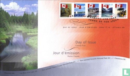 Drapeau avec paysage