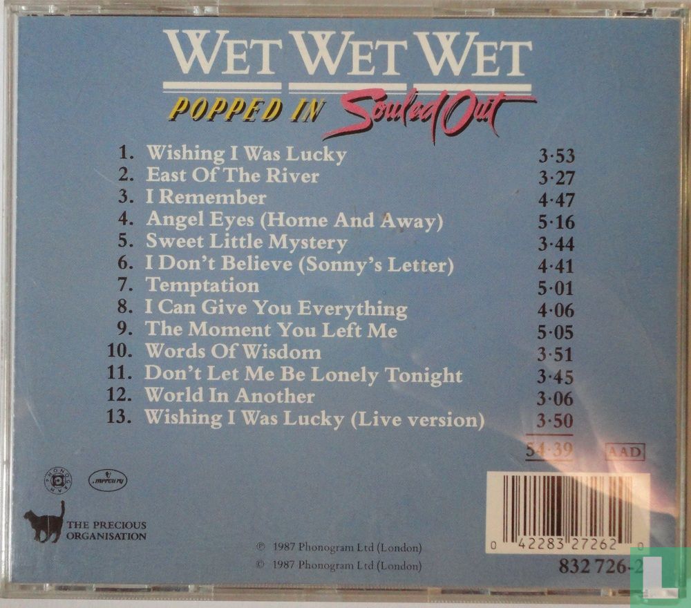 Litterær kunst På daglig basis i det mindste Popped in Souled Out CD 832 726-2 (1987) - Wet Wet Wet - LastDodo