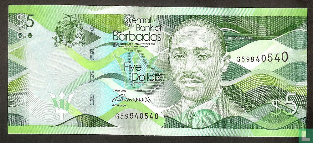 Barbade Dollars 5