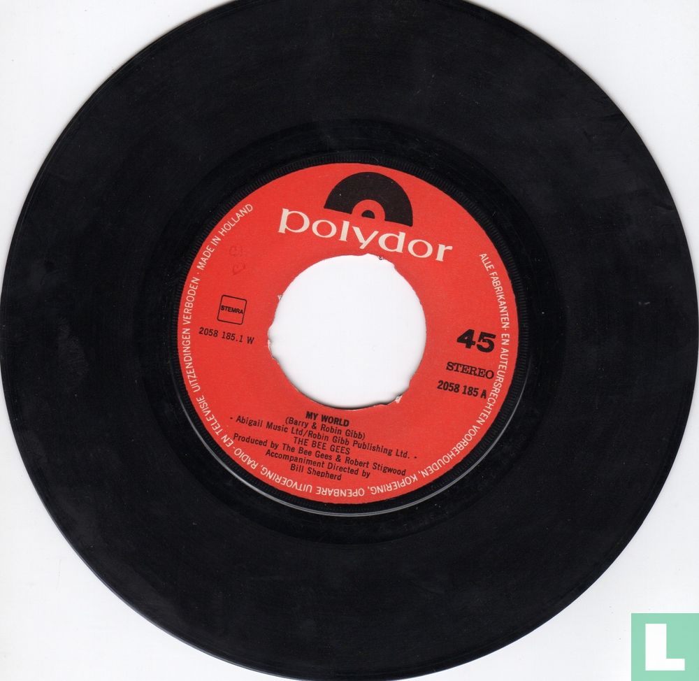 Number 2058 My World Single 2058 185 (1972) - Bee Gees, The - LastDodo