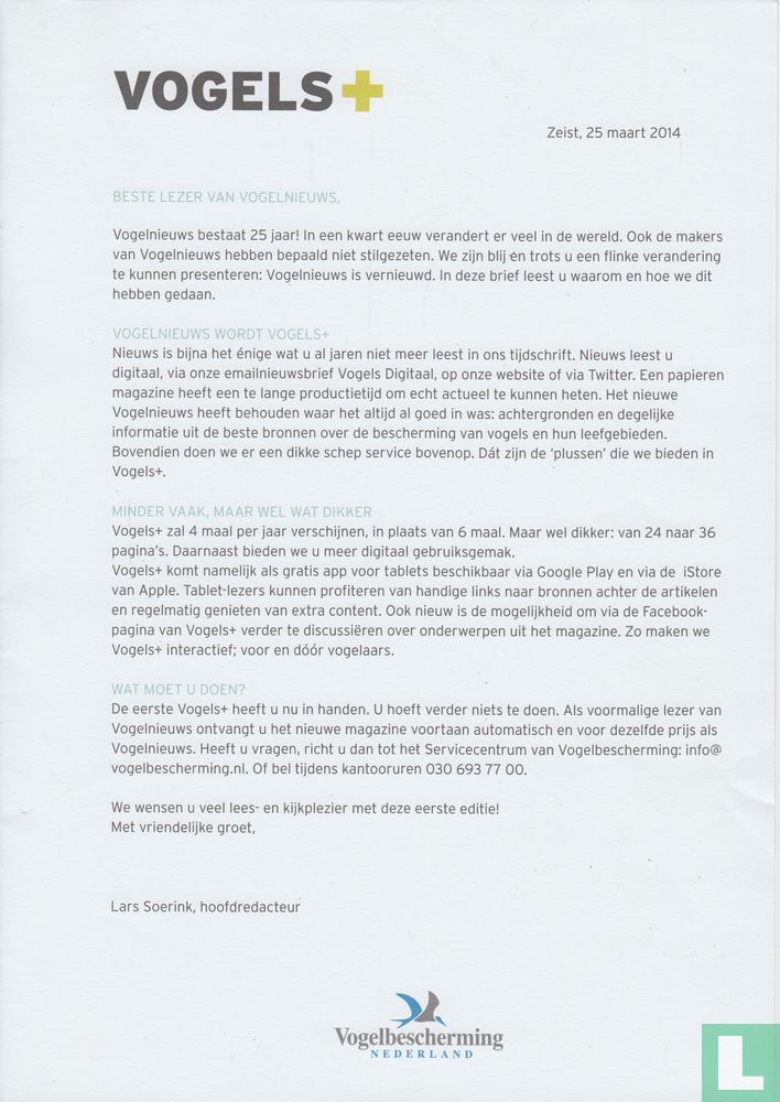 Vogels + 1