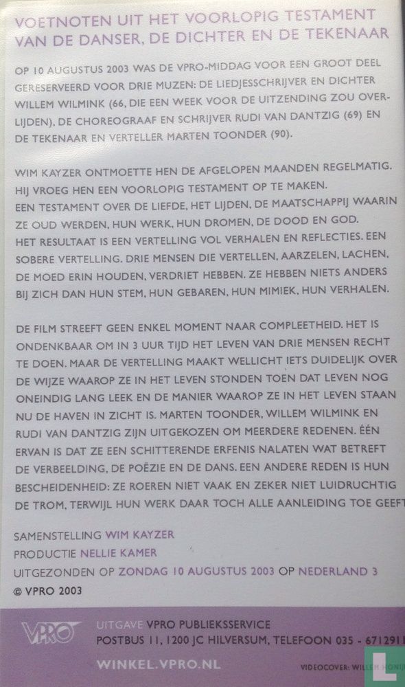 Voetnoten uit het voorlopig testament van de danser, de dichter, de tekenaar