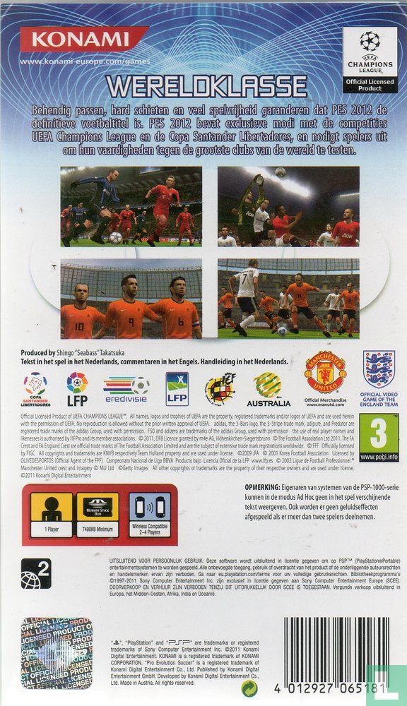 Pro Evolution Soccer 2012 - Sony PSP