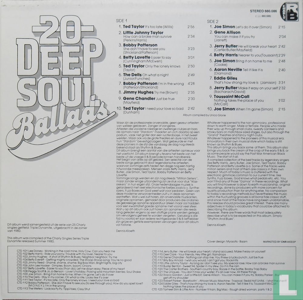 20 Deep Soul Ballads Vol. 1 (Orange Marble )
