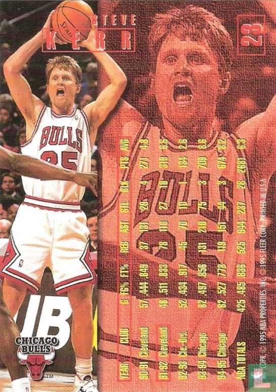 NBA, Other, Steve Kerr Fleer 9394 Chicago Bulls Card