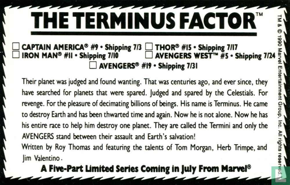 Checklist The Terminus Factor