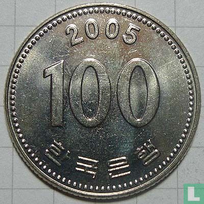 Corée du Sud 100 won 2005
