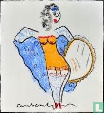 Can-Can dancer blue