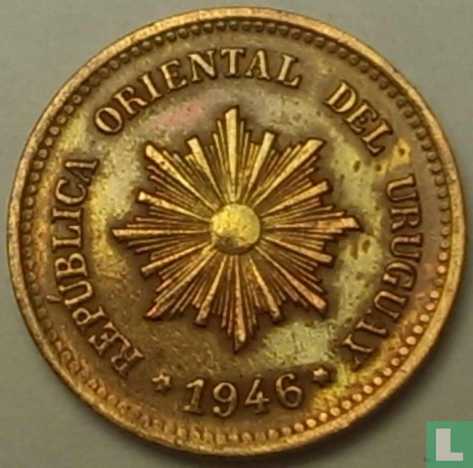 Uruguay 2 Centésimo 1946